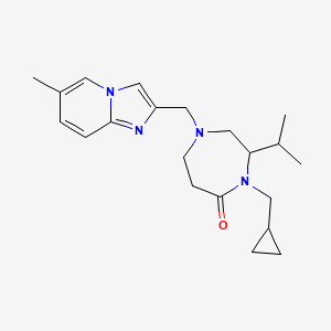 molecular formula C21H30N4O B5283464 4-(cyclopropylmethyl)-3-isopropyl-1-[(6-methylimidazo[1,2-a]pyridin-2-yl)methyl]-1,4-diazepan-5-one 