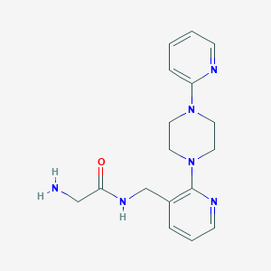 molecular formula C17H22N6O B5283471 N~1~-{[2-(4-pyridin-2-ylpiperazin-1-yl)pyridin-3-yl]methyl}glycinamide 