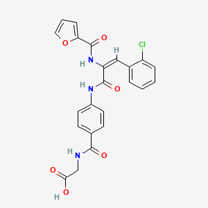 molecular formula C23H18ClN3O6 B5283521 N-(4-{[3-(2-chlorophenyl)-2-(2-furoylamino)acryloyl]amino}benzoyl)glycine 