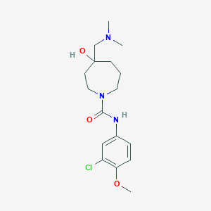 molecular formula C17H26ClN3O3 B5283533 N-(3-chloro-4-methoxyphenyl)-4-[(dimethylamino)methyl]-4-hydroxy-1-azepanecarboxamide 