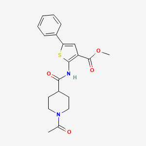 molecular formula C20H22N2O4S B5283540 methyl 2-{[(1-acetyl-4-piperidinyl)carbonyl]amino}-5-phenyl-3-thiophenecarboxylate 