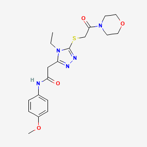 2-(4-ethyl-5-{[2-(morpholin-4-yl)-2-oxoethyl]sulfanyl}-4H-1,2,4-triazol-3-yl)-N-(4-methoxyphenyl)acetamide