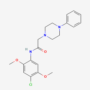 molecular formula C20H24ClN3O3 B5283559 N-(4-chloro-2,5-dimethoxyphenyl)-2-(4-phenylpiperazin-1-yl)acetamide 