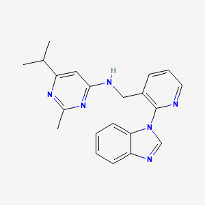 molecular formula C21H22N6 B5283563 N-{[2-(1H-benzimidazol-1-yl)pyridin-3-yl]methyl}-6-isopropyl-2-methylpyrimidin-4-amine 