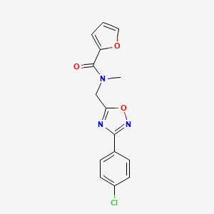 molecular formula C15H12ClN3O3 B5283572 N-[[3-(4-chlorophenyl)-1,2,4-oxadiazol-5-yl]methyl]-N-methylfuran-2-carboxamide 