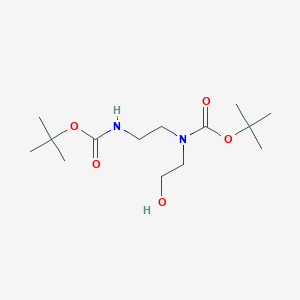 molecular formula C14H28N2O5 B052836 叔丁基(2-((叔丁氧羰基)氨基)乙基)(2-羟乙基)氨基甲酸酯 CAS No. 200283-08-5
