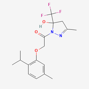 1-[5-hydroxy-3-methyl-5-(trifluoromethyl)-4,5-dihydro-1H-pyrazol-1-yl]-2-[5-methyl-2-(propan-2-yl)phenoxy]ethanone