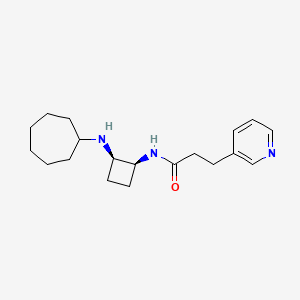 molecular formula C19H29N3O B5283621 N-[(1S,2R)-2-(cycloheptylamino)cyclobutyl]-3-pyridin-3-ylpropanamide 