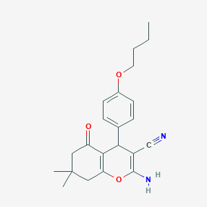 molecular formula C22H26N2O3 B5283634 2-amino-4-(4-butoxyphenyl)-7,7-dimethyl-5-oxo-5,6,7,8-tetrahydro-4H-chromene-3-carbonitrile 