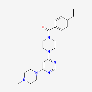 molecular formula C22H30N6O B5283635 4-[4-(4-ethylbenzoyl)-1-piperazinyl]-6-(4-methyl-1-piperazinyl)pyrimidine 