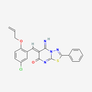 molecular formula C21H15ClN4O2S B5283674 (6Z)-6-[(5-chloro-2-prop-2-enoxyphenyl)methylidene]-5-imino-2-phenyl-[1,3,4]thiadiazolo[3,2-a]pyrimidin-7-one 