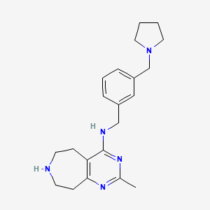 molecular formula C21H29N5 B5283675 2-methyl-N-[3-(1-pyrrolidinylmethyl)benzyl]-6,7,8,9-tetrahydro-5H-pyrimido[4,5-d]azepin-4-amine dihydrochloride 