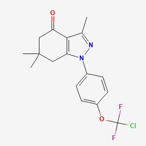 molecular formula C17H17ClF2N2O2 B5283707 1-[4-(CHLORODIFLUOROMETHOXY)PHENYL]-3,6,6-TRIMETHYL-4,5,6,7-TETRAHYDRO-1H-INDAZOL-4-ONE 