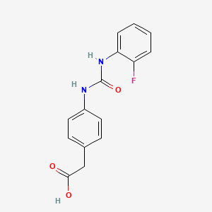 molecular formula C15H13FN2O3 B5283722 2-(4-{[(2-FLUOROANILINO)CARBONYL]AMINO}PHENYL)ACETIC ACID 