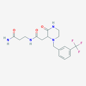 molecular formula C17H21F3N4O3 B5283727 N~3~-({3-oxo-1-[3-(trifluoromethyl)benzyl]-2-piperazinyl}acetyl)-beta-alaninamide 