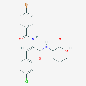 2-[[(E)-2-[(4-bromobenzoyl)amino]-3-(4-chlorophenyl)prop-2-enoyl]amino]-4-methylpentanoic acid