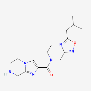 molecular formula C16H24N6O2 B5283768 N-ethyl-N-[(5-isobutyl-1,2,4-oxadiazol-3-yl)methyl]-5,6,7,8-tetrahydroimidazo[1,2-a]pyrazine-2-carboxamide 