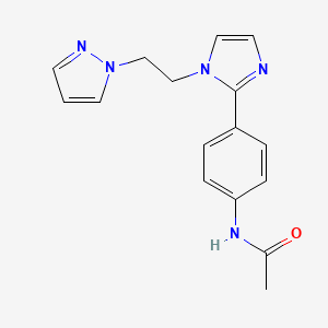 molecular formula C16H17N5O B5283769 N-(4-{1-[2-(1H-pyrazol-1-yl)ethyl]-1H-imidazol-2-yl}phenyl)acetamide 