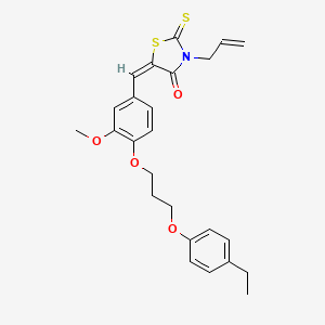 (5E)-5-[[4-[3-(4-ethylphenoxy)propoxy]-3-methoxyphenyl]methylidene]-3-prop-2-enyl-2-sulfanylidene-1,3-thiazolidin-4-one