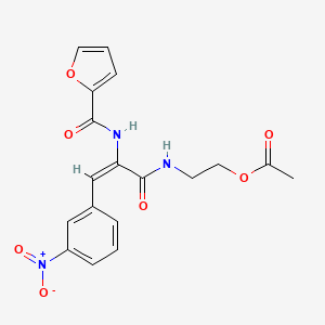 molecular formula C18H17N3O7 B5283797 2-[[(E)-2-(furan-2-carbonylamino)-3-(3-nitrophenyl)prop-2-enoyl]amino]ethyl acetate 