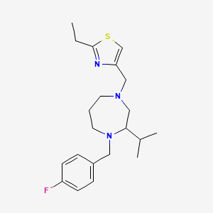 molecular formula C21H30FN3S B5283799 4-[(2-ethyl-1,3-thiazol-4-yl)methyl]-1-(4-fluorobenzyl)-2-isopropyl-1,4-diazepane 