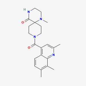 molecular formula C22H28N4O2 B5283817 1-methyl-9-[(2,7,8-trimethylquinolin-4-yl)carbonyl]-1,4,9-triazaspiro[5.5]undecan-5-one 