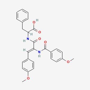 molecular formula C27H26N2O6 B5283853 2-[(2Z)-3-(4-Methoxyphenyl)-2-[(4-methoxyphenyl)formamido]prop-2-enamido]-3-phenylpropanoic acid 