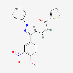 molecular formula C23H17N3O4S B5283861 (Z)-3-[3-(4-methoxy-3-nitrophenyl)-1-phenylpyrazol-4-yl]-1-thiophen-2-ylprop-2-en-1-one 