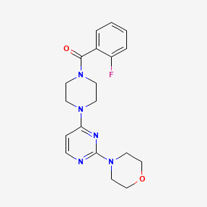 molecular formula C19H22FN5O2 B5283877 4-{4-[4-(2-fluorobenzoyl)-1-piperazinyl]-2-pyrimidinyl}morpholine 