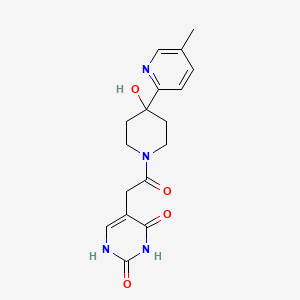 5-{2-[4-hydroxy-4-(5-methylpyridin-2-yl)piperidin-1-yl]-2-oxoethyl}pyrimidine-2,4(1H,3H)-dione