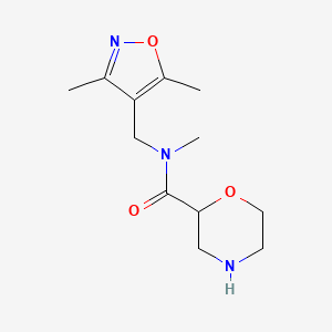 molecular formula C12H19N3O3 B5283894 N-[(3,5-dimethylisoxazol-4-yl)methyl]-N-methylmorpholine-2-carboxamide 