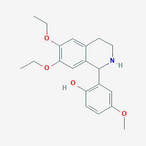 molecular formula C20H25NO4 B5283908 2-(6,7-diethoxy-1,2,3,4-tetrahydroisoquinolin-1-yl)-4-methoxyphenol 