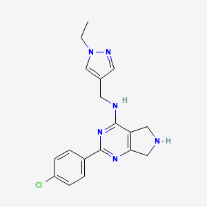 2-(4-chlorophenyl)-N-[(1-ethyl-1H-pyrazol-4-yl)methyl]-6,7-dihydro-5H-pyrrolo[3,4-d]pyrimidin-4-amine