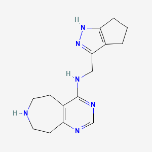 molecular formula C15H20N6 B5283948 N-(1,4,5,6-tetrahydrocyclopenta[c]pyrazol-3-ylmethyl)-6,7,8,9-tetrahydro-5H-pyrimido[4,5-d]azepin-4-amine 