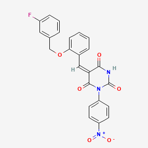 5-{2-[(3-fluorobenzyl)oxy]benzylidene}-1-(4-nitrophenyl)-2,4,6(1H,3H,5H)-pyrimidinetrione