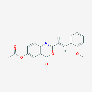 molecular formula C19H15NO5 B5283960 2-[2-(2-methoxyphenyl)vinyl]-4-oxo-4H-3,1-benzoxazin-6-yl acetate 