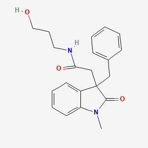 2-(3-benzyl-1-methyl-2-oxo-2,3-dihydro-1H-indol-3-yl)-N-(3-hydroxypropyl)acetamide