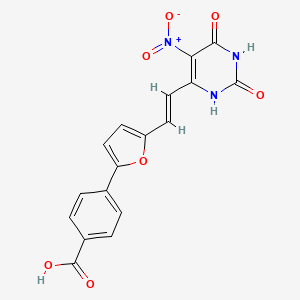 4-{5-[(E)-2-(5-nitro-2,6-dioxo-1,2,3,6-tetrahydropyrimidin-4-yl)ethenyl]furan-2-yl}benzoic acid