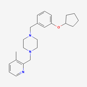 1-[3-(cyclopentyloxy)benzyl]-4-[(3-methyl-2-pyridinyl)methyl]piperazine