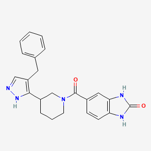 5-[3-(4-benzyl-1H-pyrazol-5-yl)piperidine-1-carbonyl]-1,3-dihydrobenzimidazol-2-one