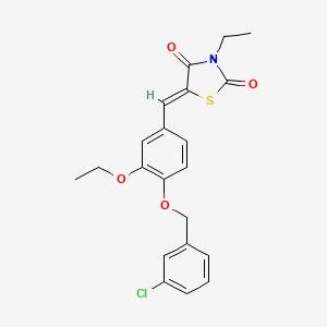 5-{4-[(3-chlorobenzyl)oxy]-3-ethoxybenzylidene}-3-ethyl-1,3-thiazolidine-2,4-dione