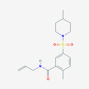 molecular formula C17H24N2O3S B5284047 N-allyl-2-methyl-5-[(4-methyl-1-piperidinyl)sulfonyl]benzamide 