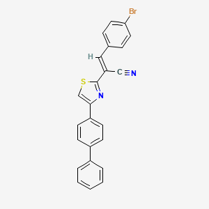 molecular formula C24H15BrN2S B5284052 2-[4-(4-biphenylyl)-1,3-thiazol-2-yl]-3-(4-bromophenyl)acrylonitrile 