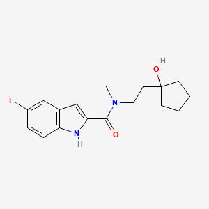 molecular formula C17H21FN2O2 B5284071 5-fluoro-N-[2-(1-hydroxycyclopentyl)ethyl]-N-methyl-1H-indole-2-carboxamide 