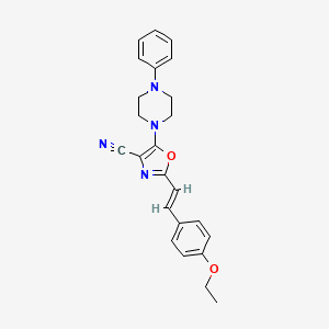 2-[(1E)-2-(4-ETHOXYPHENYL)ETHENYL]-5-(4-PHENYLPIPERAZIN-1-YL)-1,3-OXAZOLE-4-CARBONITRILE