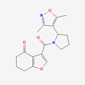 molecular formula C18H20N2O4 B5284122 3-{[2-(3,5-dimethylisoxazol-4-yl)pyrrolidin-1-yl]carbonyl}-6,7-dihydro-1-benzofuran-4(5H)-one 