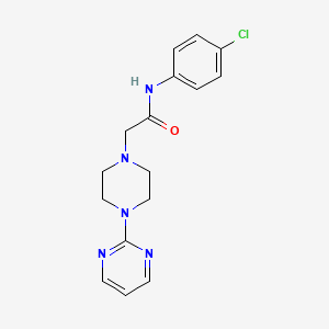 molecular formula C16H18ClN5O B5284127 N-(4-chlorophenyl)-2-[4-(pyrimidin-2-yl)piperazin-1-yl]acetamide 