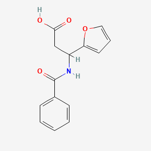 molecular formula C14H13NO4 B5284148 beta-Benzamido-beta-[2-furyl]propionic acid 