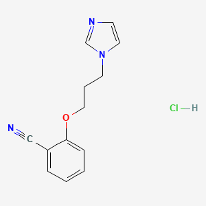 molecular formula C13H14ClN3O B5284166 2-(3-Imidazol-1-ylpropoxy)benzonitrile;hydrochloride 