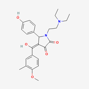 molecular formula C25H30N2O5 B5284177 1-[2-(diethylamino)ethyl]-3-hydroxy-5-(4-hydroxyphenyl)-4-(4-methoxy-3-methylbenzoyl)-2,5-dihydro-1H-pyrrol-2-one 